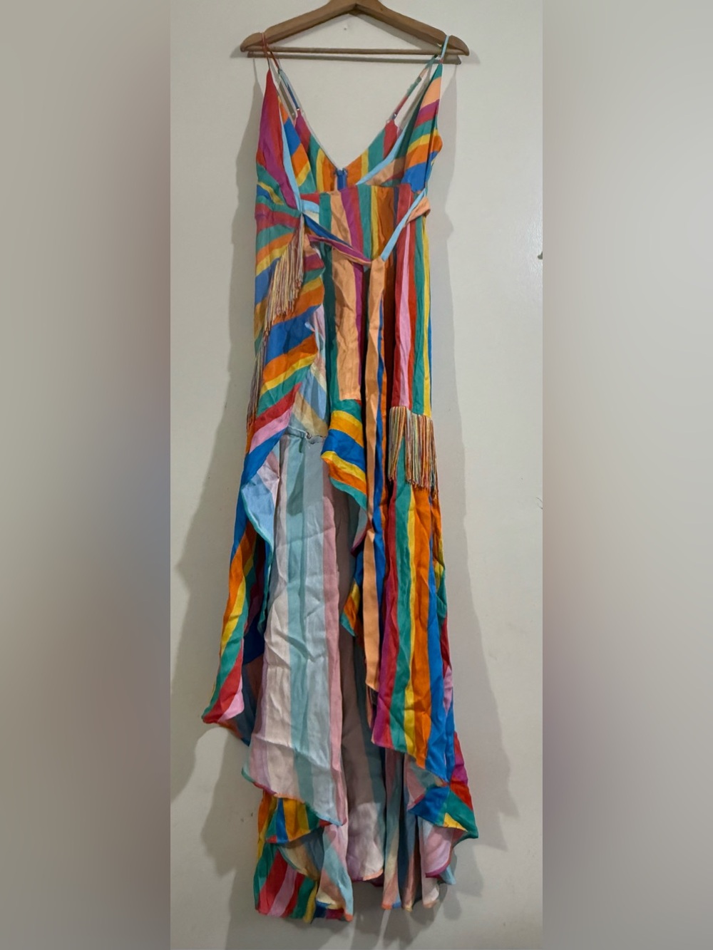 FARM Rio Rainbow Stripe High-Low Maxi Dress - Picture 2 of 13